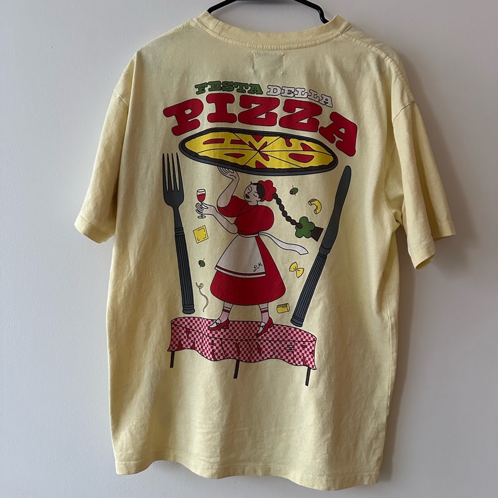 Damson Madder Yellow Pizza Short Sleeve Tee